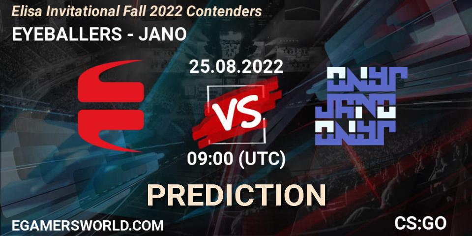 EYEBALLERS - JANO: Maç tahminleri. 25.08.2022 at 09:00, Counter-Strike (CS2), Elisa Invitational Fall 2022 Contenders