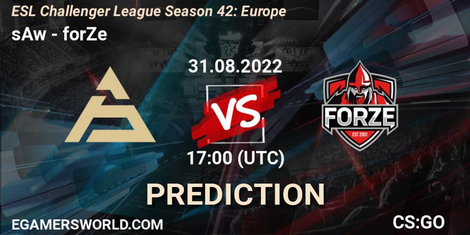 sAw - forZe: Maç tahminleri. 31.08.2022 at 17:00, Counter-Strike (CS2), ESL Challenger League Season 42: Europe