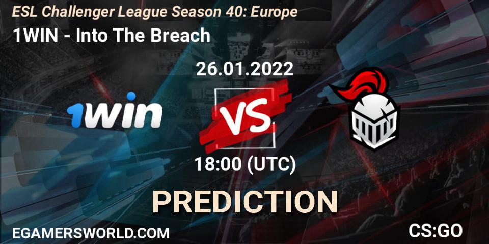 1WIN - Into The Breach: Maç tahminleri. 26.01.2022 at 18:00, Counter-Strike (CS2), ESL Challenger League Season 40: Europe