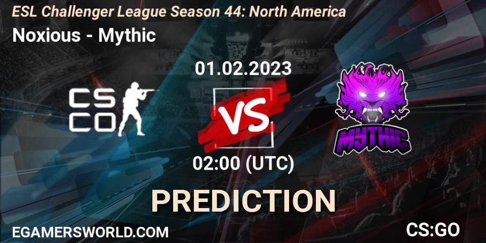 Noxious - Mythic: Maç tahminleri. 01.02.23, CS2 (CS:GO), ESL Challenger League Season 44: North America