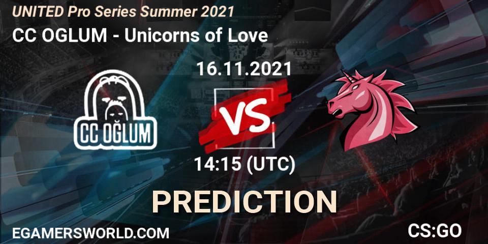 CC OGLUM - Unicorns of Love: Maç tahminleri. 16.11.21, CS2 (CS:GO), UNITED Pro Series Summer 2021