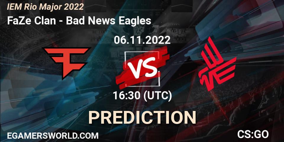 FaZe Clan - Bad News Eagles: Maç tahminleri. 06.11.22, CS2 (CS:GO), IEM Rio Major 2022