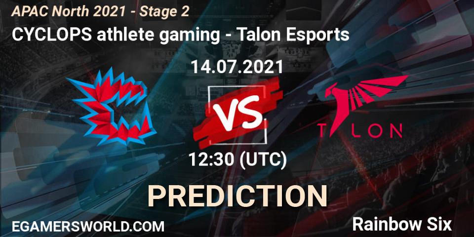 CYCLOPS athlete gaming - Talon Esports: Maç tahminleri. 14.07.2021 at 12:30, Rainbow Six, APAC North 2021 - Stage 2