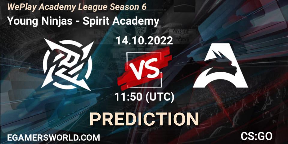 Young Ninjas - Spirit Academy: Maç tahminleri. 14.10.2022 at 11:50, Counter-Strike (CS2), WePlay Academy League Season 6