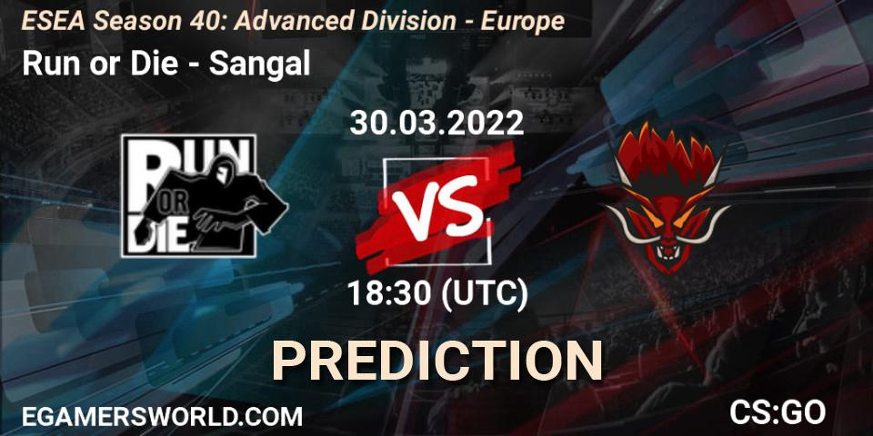 Run or Die - Sangal: Maç tahminleri. 30.03.2022 at 17:00, Counter-Strike (CS2), ESEA Season 40: Advanced Division - Europe