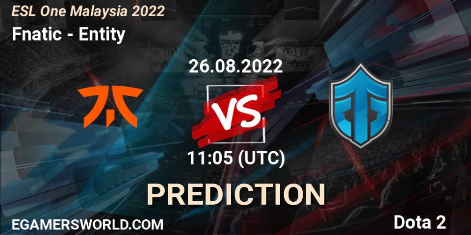 Fnatic - Entity: Maç tahminleri. 26.08.22, Dota 2, ESL One Malaysia 2022