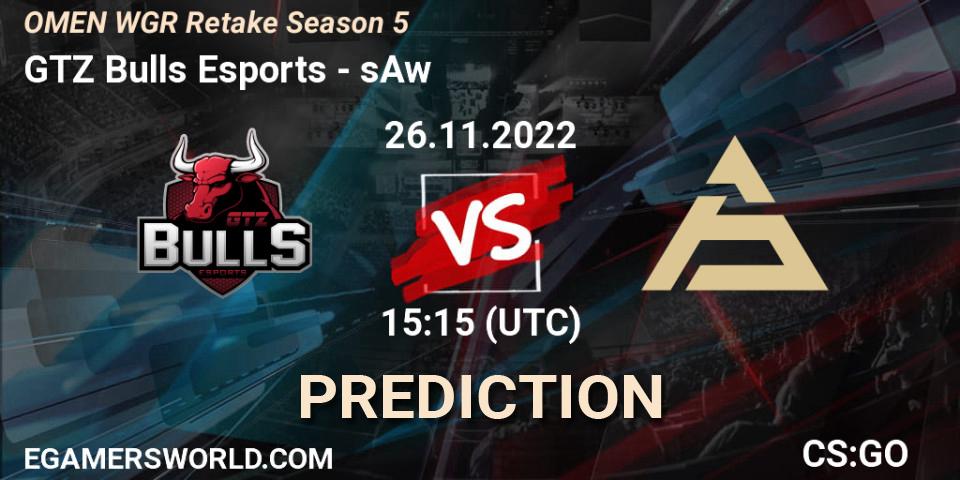 GTZ Bulls Esports - sAw: Maç tahminleri. 26.11.2022 at 15:30, Counter-Strike (CS2), Circuito Retake Season 5