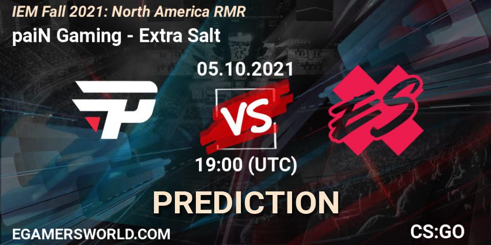 paiN Gaming - Extra Salt: Maç tahminleri. 05.10.2021 at 19:00, Counter-Strike (CS2), IEM Fall 2021: North America RMR