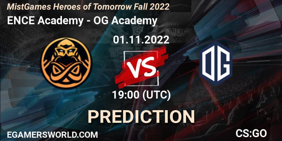 ENCE Academy - OG Academy: Maç tahminleri. 01.11.2022 at 19:45, Counter-Strike (CS2), MistGames Heroes of Tomorrow Fall 2022