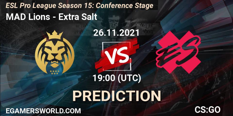MAD Lions - Extra Salt: Maç tahminleri. 26.11.2021 at 20:25, Counter-Strike (CS2), ESL Pro League Season 15: Conference Stage