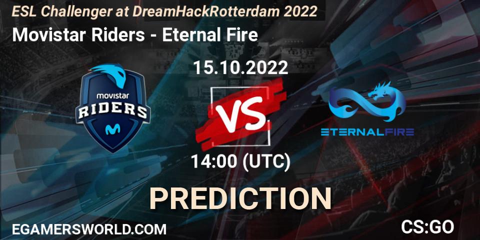 Movistar Riders - Eternal Fire: Maç tahminleri. 15.10.22, CS2 (CS:GO), ESL Challenger at DreamHack Rotterdam 2022