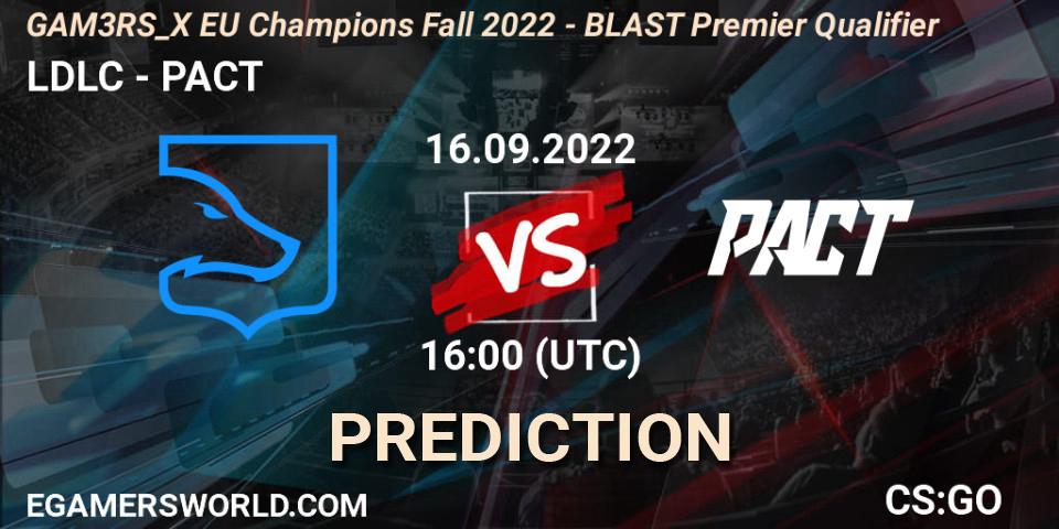 LDLC - PACT: Maç tahminleri. 16.09.2022 at 16:10, Counter-Strike (CS2), GAM3RS_X EU Champions: Fall 2022