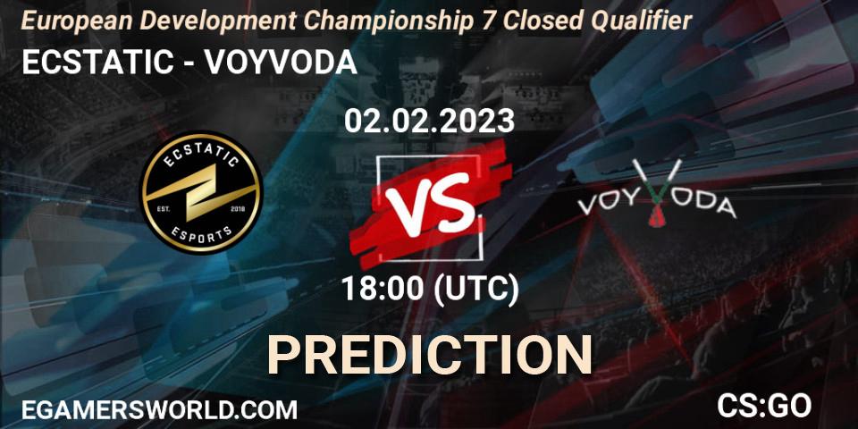 ECSTATIC - VOYVODA: Maç tahminleri. 02.02.23, CS2 (CS:GO), European Development Championship 7 Closed Qualifier