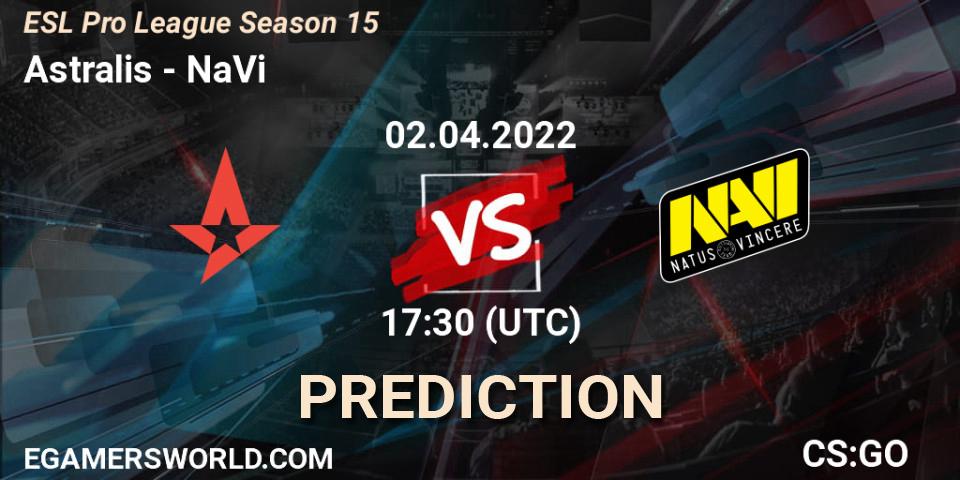 Astralis - NaVi: Maç tahminleri. 02.04.22, CS2 (CS:GO), ESL Pro League Season 15