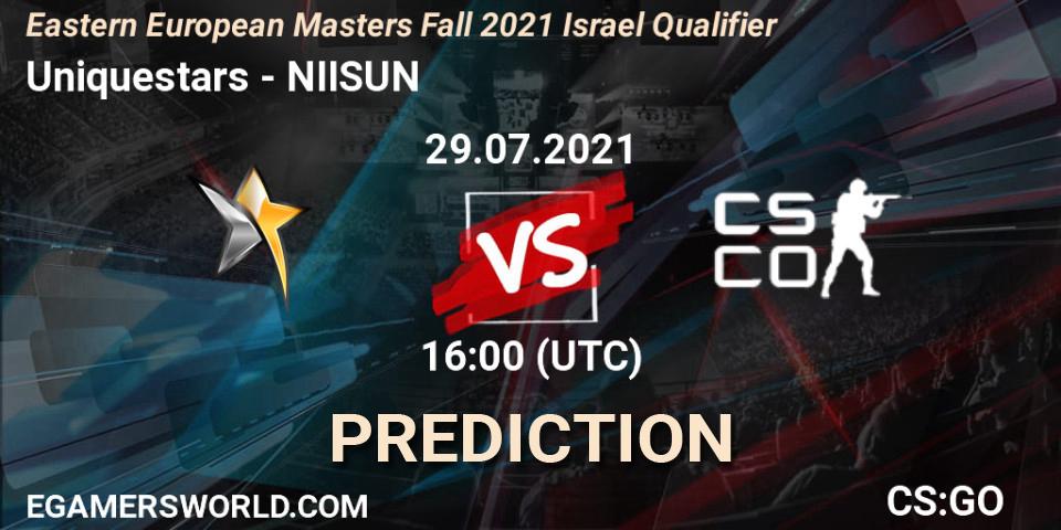 Uniquestars - NIISUN: Maç tahminleri. 29.07.2021 at 16:00, Counter-Strike (CS2), Eastern European Masters Fall 2021 Israel Qualifier