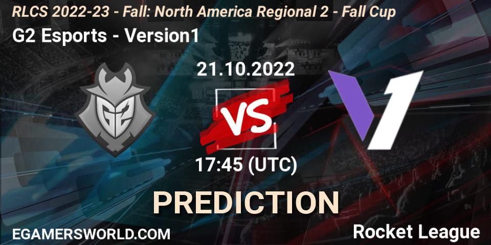 G2 Esports - Version1: Maç tahminleri. 21.10.2022 at 17:45, Rocket League, RLCS 2022-23 - Fall: North America Regional 2 - Fall Cup
