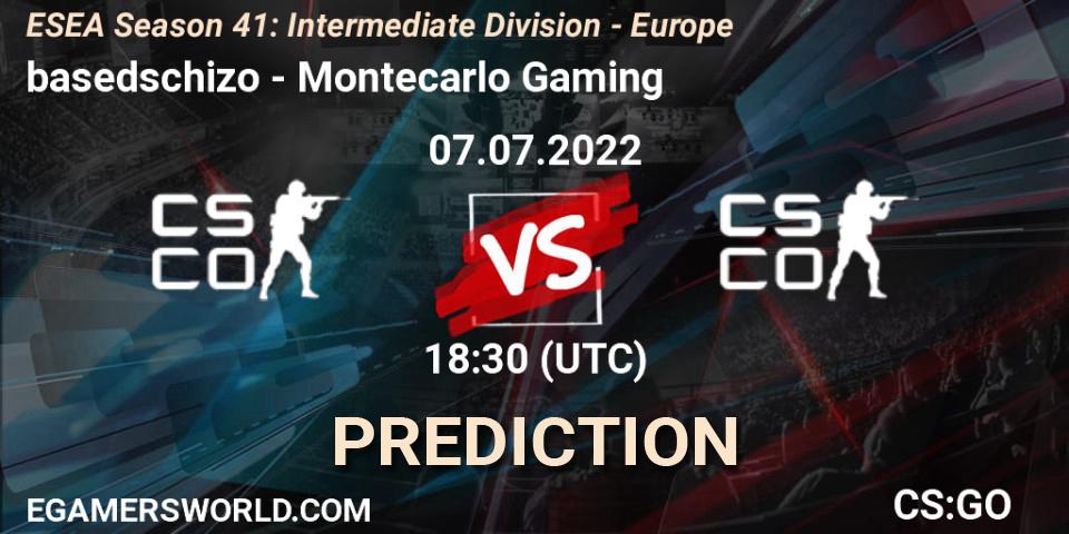 basedschizo - Montecarlo Gaming: Maç tahminleri. 07.07.2022 at 18:30, Counter-Strike (CS2), ESEA Season 41: Intermediate Division - Europe