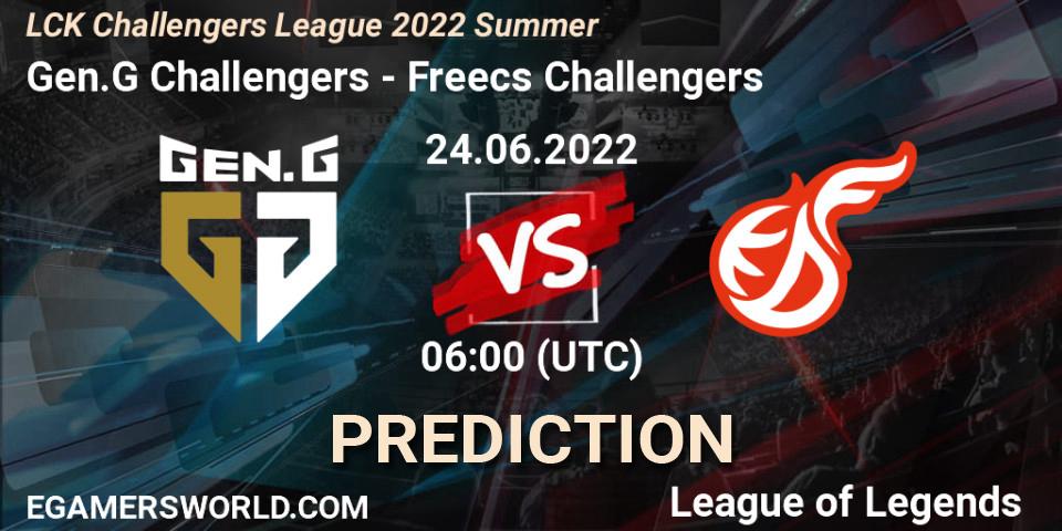 Gen.G Challengers - Freecs Challengers: Maç tahminleri. 24.06.2022 at 06:00, LoL, LCK Challengers League 2022 Summer