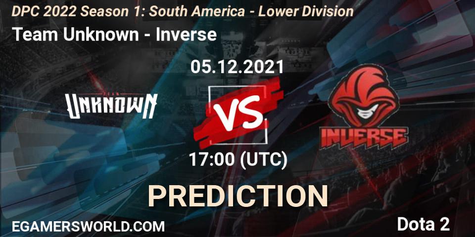 Team Unknown - Inverse: Maç tahminleri. 05.12.21, Dota 2, DPC 2022 Season 1: South America - Lower Division