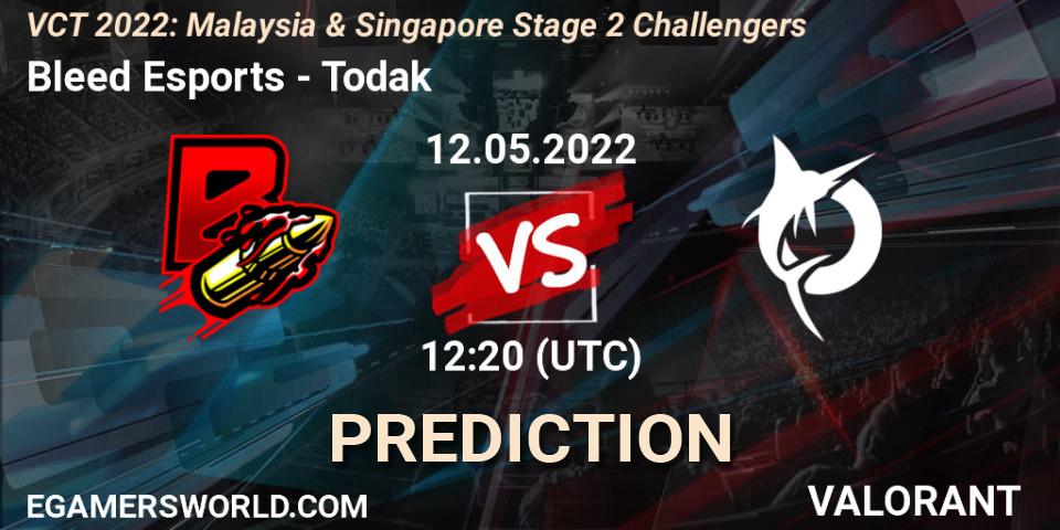 Bleed Esports - Todak: Maç tahminleri. 12.05.2022 at 12:20, VALORANT, VCT 2022: Malaysia & Singapore Stage 2 Challengers