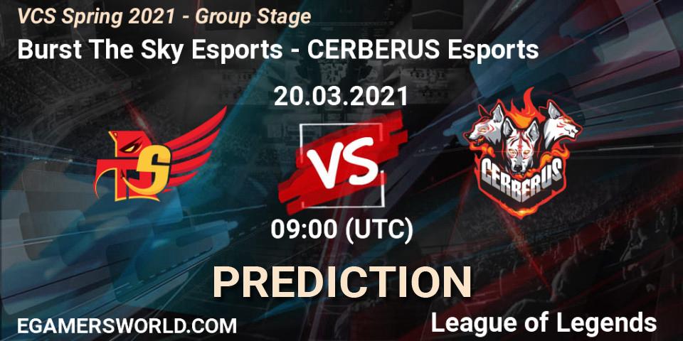 Burst The Sky Esports - CERBERUS Esports: Maç tahminleri. 20.03.2021 at 10:00, LoL, VCS Spring 2021 - Group Stage