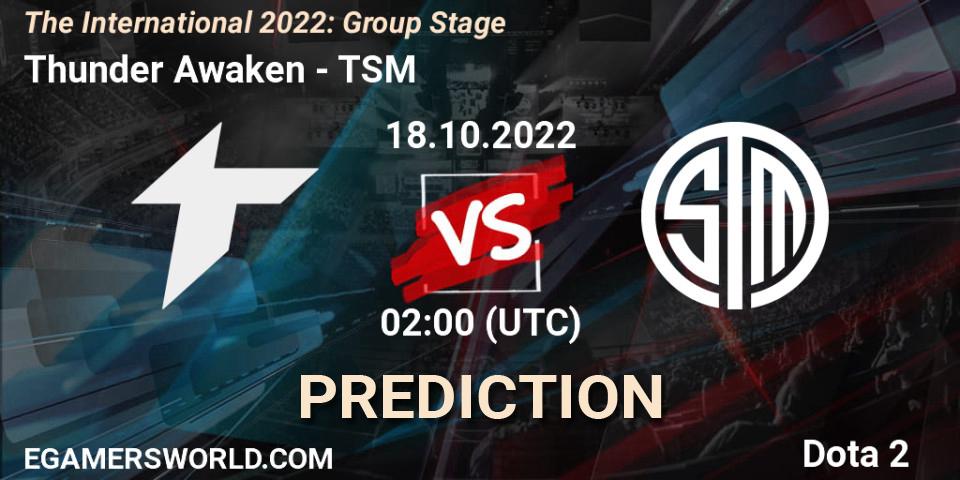 Thunder Awaken - TSM: Maç tahminleri. 18.10.22, Dota 2, The International 2022: Group Stage