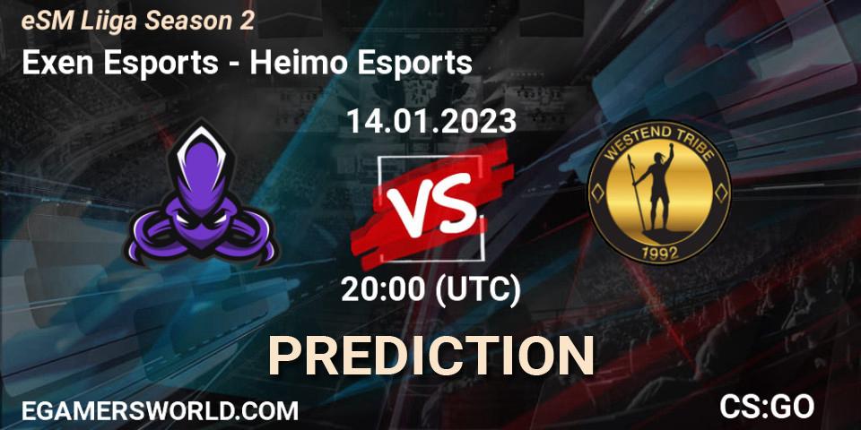 Exen Esports - Heimo Esports: Maç tahminleri. 14.01.2023 at 16:00, Counter-Strike (CS2), eSM League Season 2
