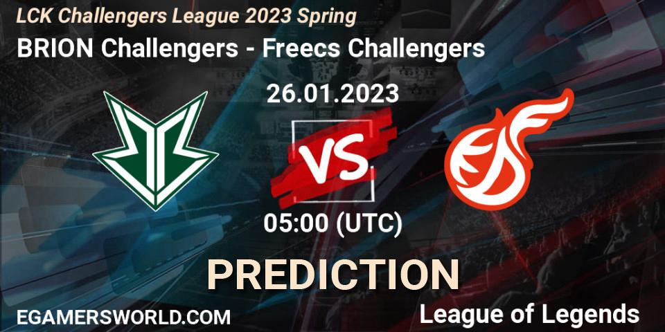 Brion Esports Challengers - Freecs Challengers: Maç tahminleri. 26.01.2023 at 05:00, LoL, LCK Challengers League 2023 Spring