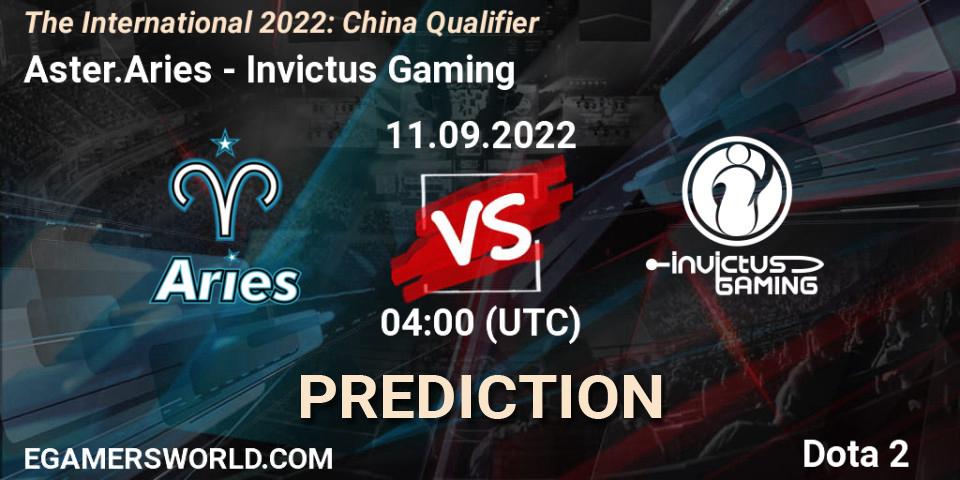 Aster.Aries - Invictus Gaming: Maç tahminleri. 11.09.22, Dota 2, The International 2022: China Qualifier