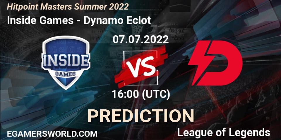 Inside Games - Dynamo Eclot: Maç tahminleri. 07.07.2022 at 16:00, LoL, Hitpoint Masters Summer 2022