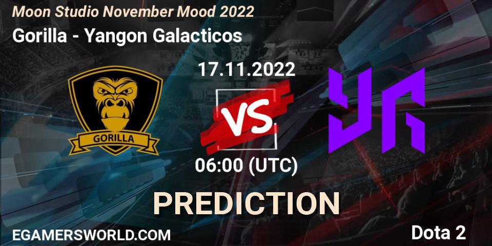 Gorilla - Yangon Galacticos: Maç tahminleri. 17.11.2022 at 05:59, Dota 2, Moon Studio November Mood 2022