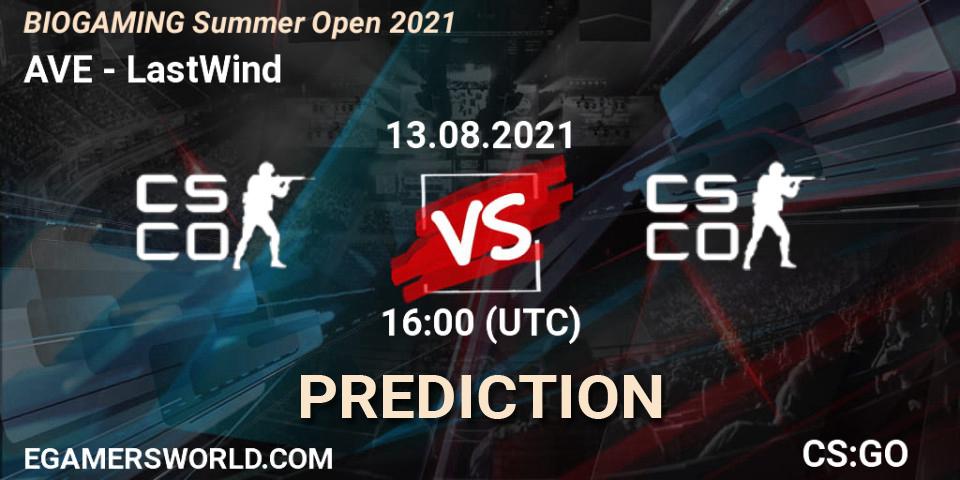 AVE - LastWind: Maç tahminleri. 13.08.2021 at 16:00, Counter-Strike (CS2), BIOGAMING Summer Open 2021