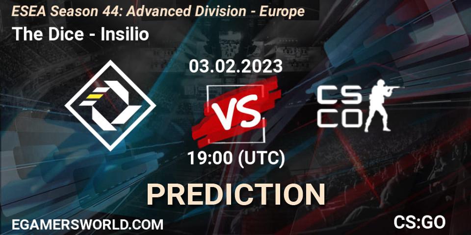 The Dice - Insilio: Maç tahminleri. 03.02.23, CS2 (CS:GO), ESEA Season 44: Advanced Division - Europe