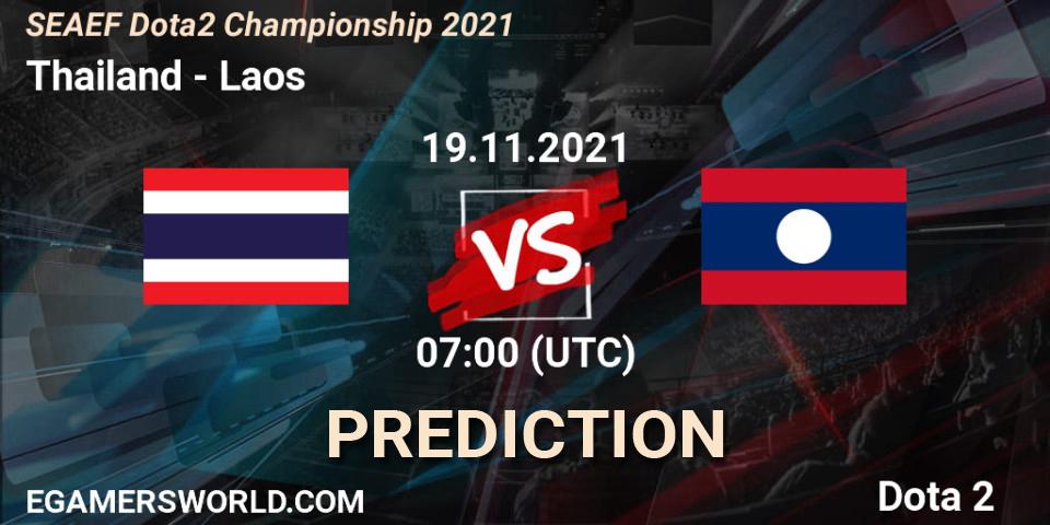 Thailand - Laos: Maç tahminleri. 19.11.2021 at 07:01, Dota 2, SEAEF Dota2 Championship 2021