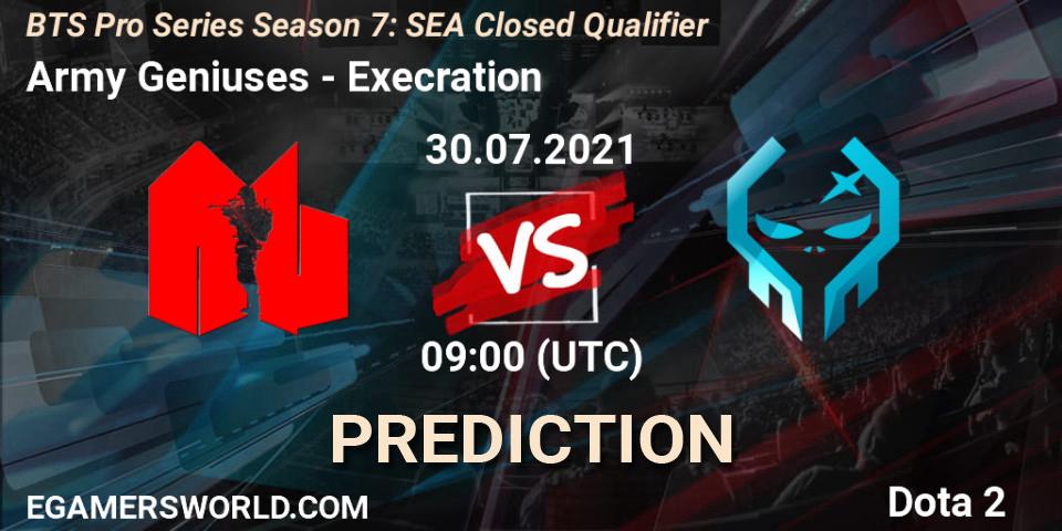 Army Geniuses - Execration: Maç tahminleri. 30.07.2021 at 08:16, Dota 2, BTS Pro Series Season 7: SEA Closed Qualifier