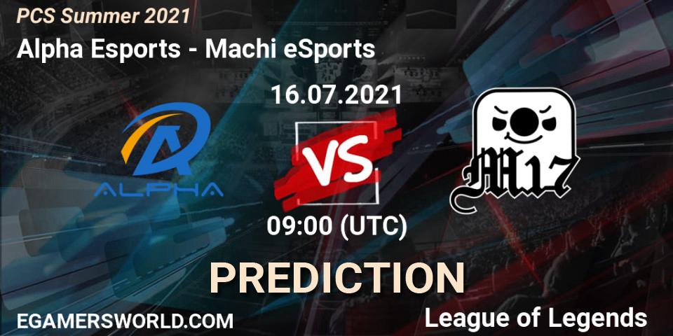 Alpha Esports - Machi eSports: Maç tahminleri. 16.07.2021 at 09:00, LoL, PCS Summer 2021