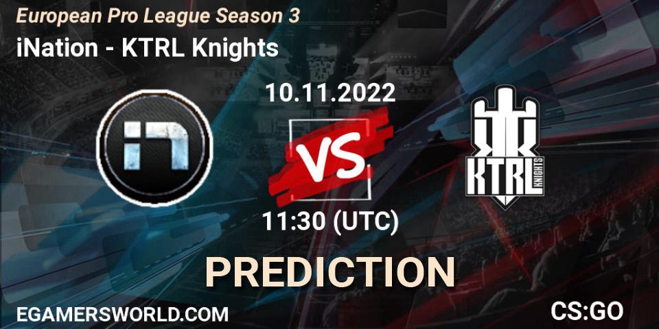 iNation - KTRL Knights: Maç tahminleri. 10.11.2022 at 11:30, Counter-Strike (CS2), European Pro League Season 3