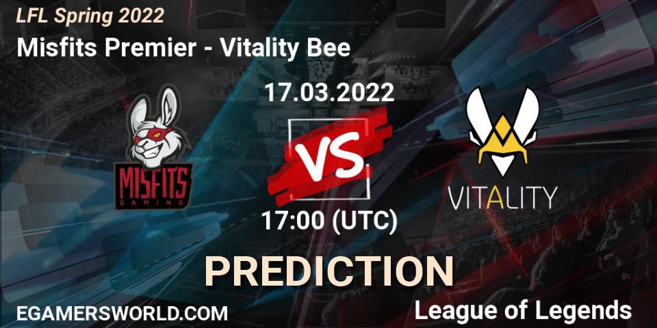 Misfits Premier - Vitality Bee: Maç tahminleri. 17.03.2022 at 17:00, LoL, LFL Spring 2022