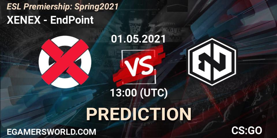 XENEX - EndPoint: Maç tahminleri. 01.05.2021 at 13:00, Counter-Strike (CS2), ESL Premiership: Spring 2021