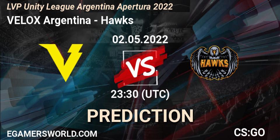 VELOX Argentina - Hawks: Maç tahminleri. 02.05.2022 at 23:30, Counter-Strike (CS2), LVP Unity League Argentina Apertura 2022
