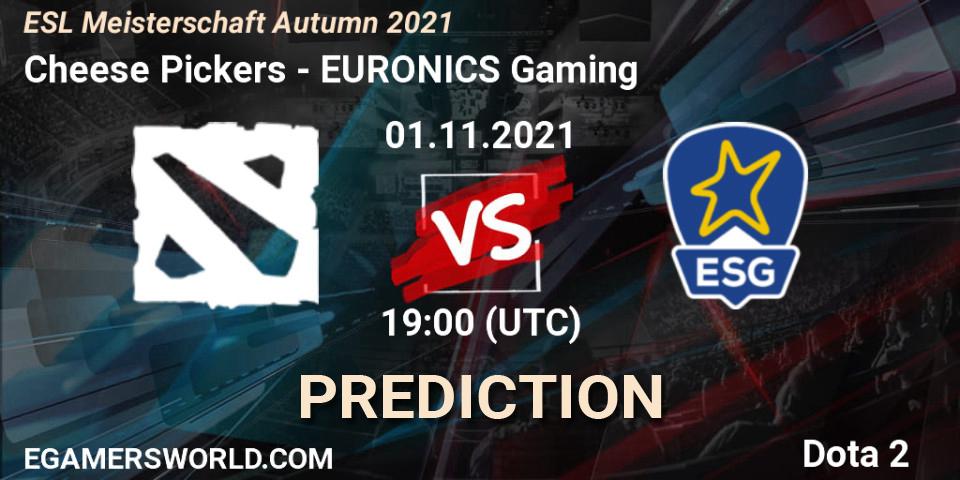 Cheese Pickers - EURONICS Gaming: Maç tahminleri. 01.11.2021 at 20:00, Dota 2, ESL Meisterschaft Autumn 2021
