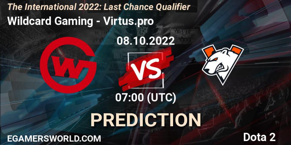 Wildcard Gaming - Virtus.pro: Maç tahminleri. 08.10.22, Dota 2, The International 2022: Last Chance Qualifier