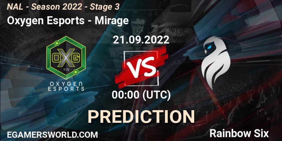 Oxygen Esports - Mirage: Maç tahminleri. 21.09.22, Rainbow Six, NAL - Season 2022 - Stage 3