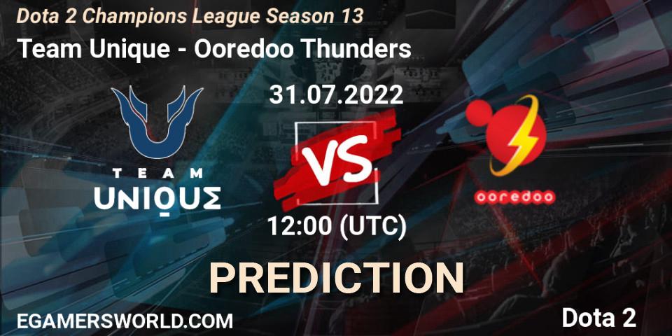 Team Unique - Ooredoo Thunders: Maç tahminleri. 31.07.22, Dota 2, Dota 2 Champions League Season 13