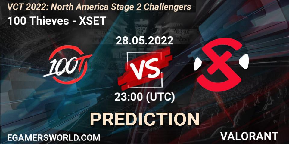 100 Thieves - XSET: Maç tahminleri. 28.05.2022 at 22:20, VALORANT, VCT 2022: North America Stage 2 Challengers