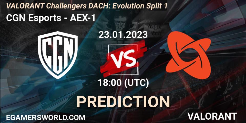 CGN Esports - AEX-1: Maç tahminleri. 23.01.2023 at 18:00, VALORANT, VALORANT Challengers 2023 DACH: Evolution Split 1