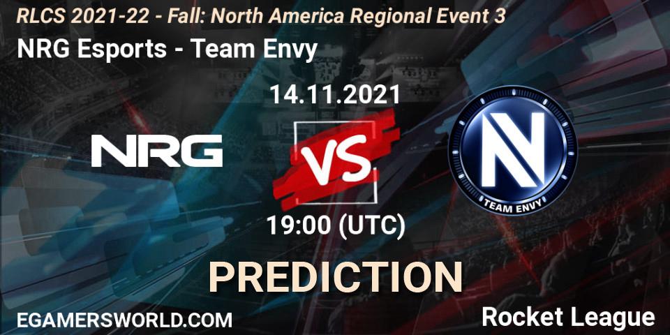 NRG Esports - Team Envy: Maç tahminleri. 14.11.21, Rocket League, RLCS 2021-22 - Fall: North America Regional Event 3