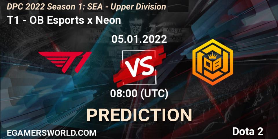 T1 - OB Esports x Neon: Maç tahminleri. 05.01.2022 at 08:03, Dota 2, DPC 2022 Season 1: SEA - Upper Division