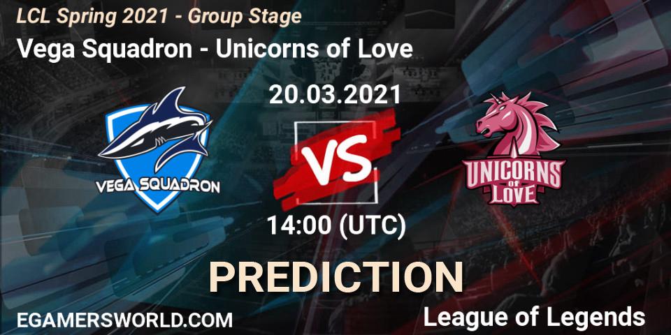 Vega Squadron - Unicorns of Love: Maç tahminleri. 20.03.2021 at 14:00, LoL, LCL Spring 2021 - Group Stage