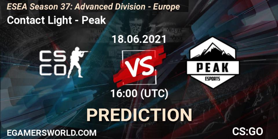 Contact Light - Peak: Maç tahminleri. 18.06.2021 at 16:00, Counter-Strike (CS2), ESEA Season 37: Advanced Division - Europe